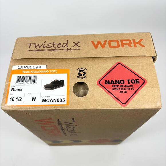 Nw Twisted X Work Kicks Nano Toe Shoes Mens 10.5 W Wide Leather Composite Safety - Picture 6 of 7
